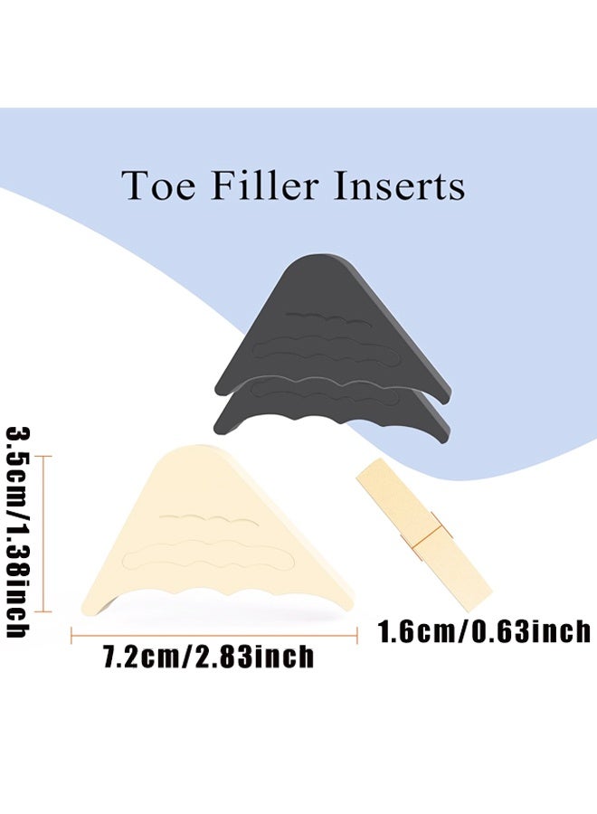 4 أزواج من نعلات أصابع الأحذية - حشوة إسفنجية قابلة للتعديل للأحذية ذات الكعب العالي والأحذية الكبيرة جدًا للرجال والنساء - Image 2