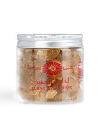 Luban with Amber Bakhoor 100g - Pure Frankincense & Patchouli Blend for Calming Atmosphere, Long-Lasting Fragrance, Ideal for Home, Office, and Special Occasions