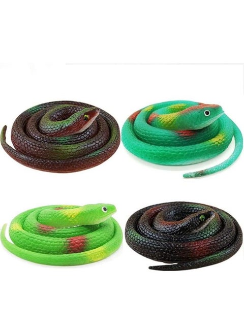 4 Packs Realistic Rubber Snake Set to Keep Birds, Squirrels, Rats Away-Plastic Forest Snakes Realistic Rubber Snake Assorted Colorful Fake Snake Figure Keep Birds, Squirrels, Rats Away
