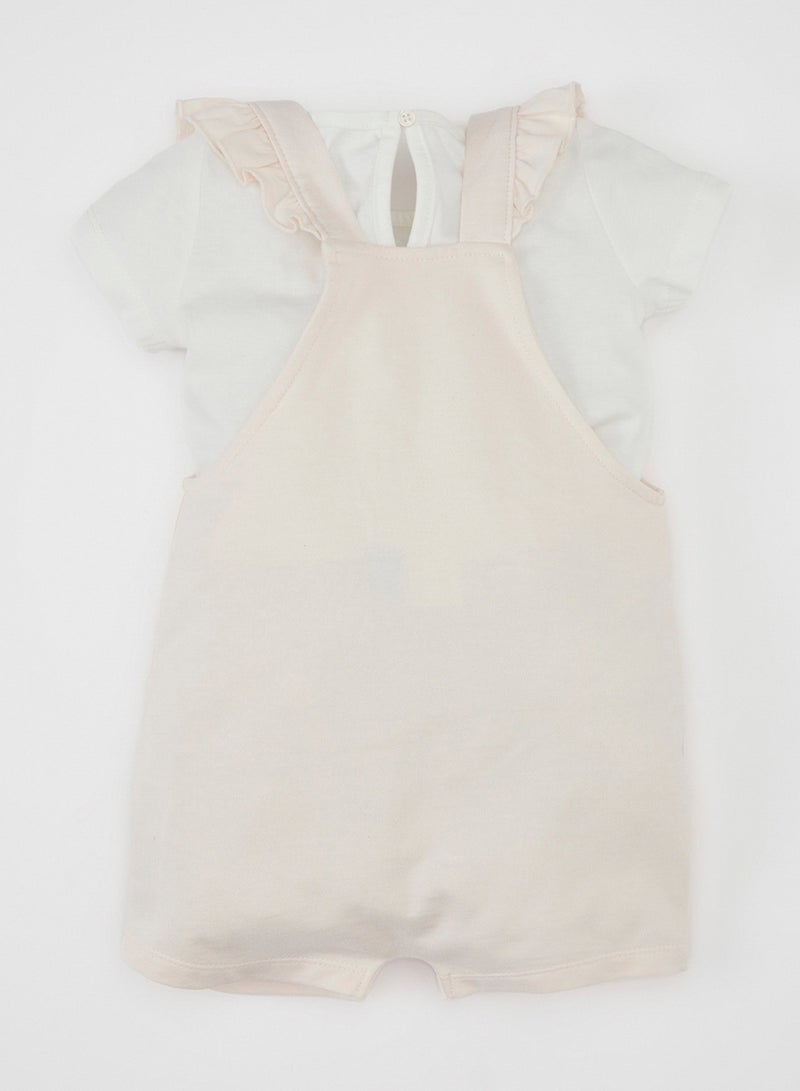 DeFacto Disney Mickey & Minnie Short Sleeve T-Shirt And Sleeveless Romper 2-Piece Set - Image 2