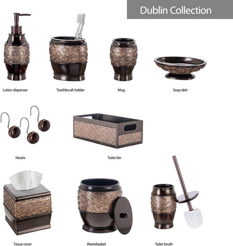 Creative Scents Dublin Brown Countertop Toothbrush Holders for Bathrooms - Decorative Tooth Brush Holder for Bathroom - Toothbrush Organizer for Regular or Electric Toothbrushes and Toothpaste - Image 5