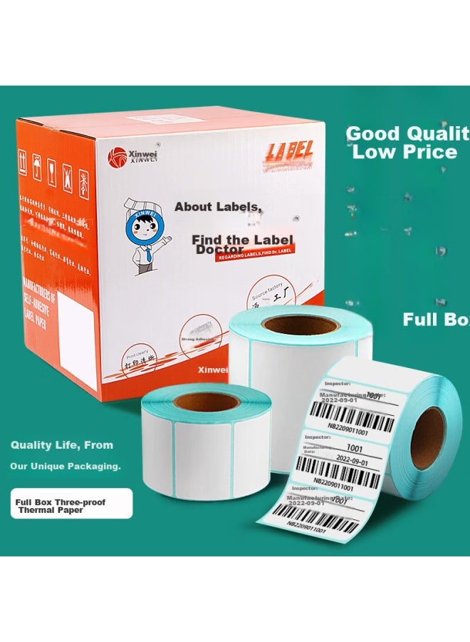 Xinwei 100*60*800 Sheets*1 Roll، ورق طباعة الملصقات الحرارية سلسلة Label Doctor ذو الحماية الثلاثية، لمشروب الحليب بالشاي والملابس والميزان الإلكتروني والباركود، ورق طباعة ذاتي اللصق - Image 3