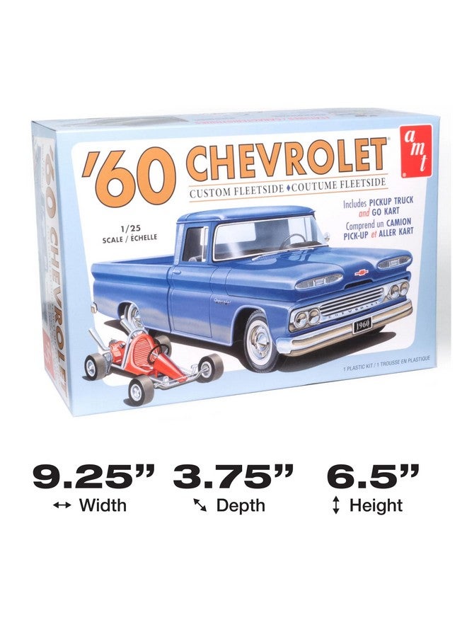 AMT 1960 Chevy Custom Fleetside Pickup w-Go Kart 1:25 Scale Model Kit - Image 5