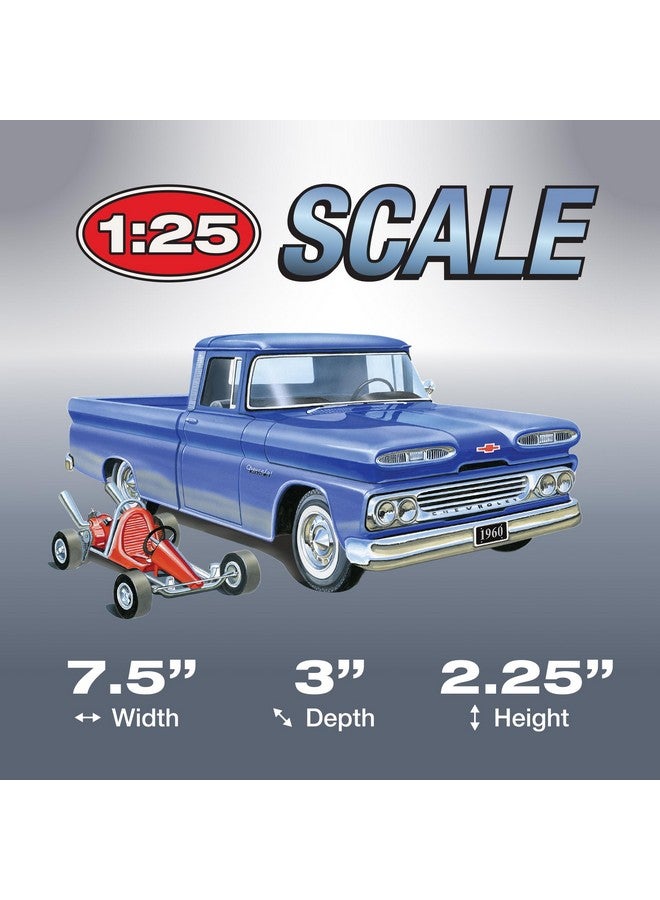 AMT 1960 Chevy Custom Fleetside Pickup w-Go Kart 1:25 Scale Model Kit - Image 4