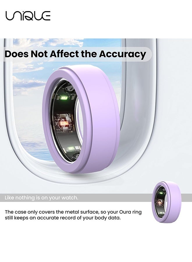 Unique 2 Pcs Suitable for Oura Ring Gen 3 Silicone Ring Cases - Silicone Ring Protector for Working Out Accessories - Smart Ring Protector - Compatible with Oura, Samsung, Ultrahuman, RingConn Rings & More,Men's and Women's Ring Accessories - Anti-Scratch, Flexible & Durable - Lilac Purple(S/M) - Image 5