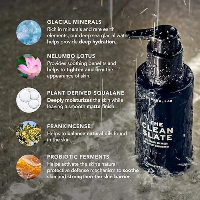Caldera + Lab The Clean Slate | Men's Organic Foaming Facial Cleanser for Dry, Sensitive, & Normal Skin – Vegan, Natural & Antioxidant Packed Exfoliating Face Wash - Image 3