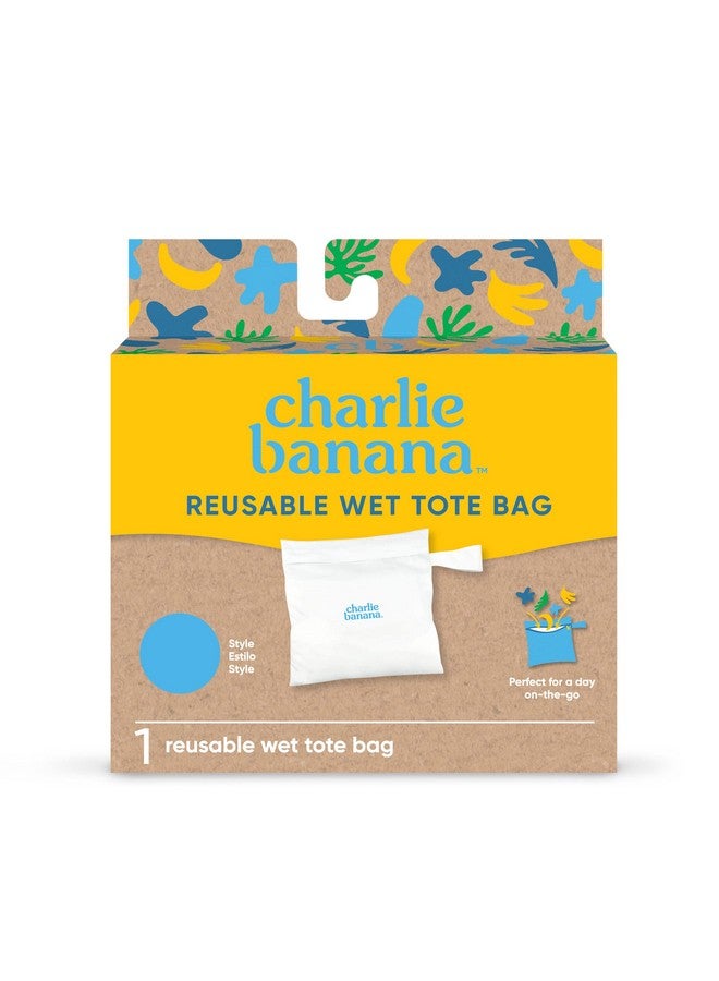 CHARLIE BANANA Waterproof and Washable Reusable Tote Bag for Diapers and Swimwear, Turquoise - Image 1