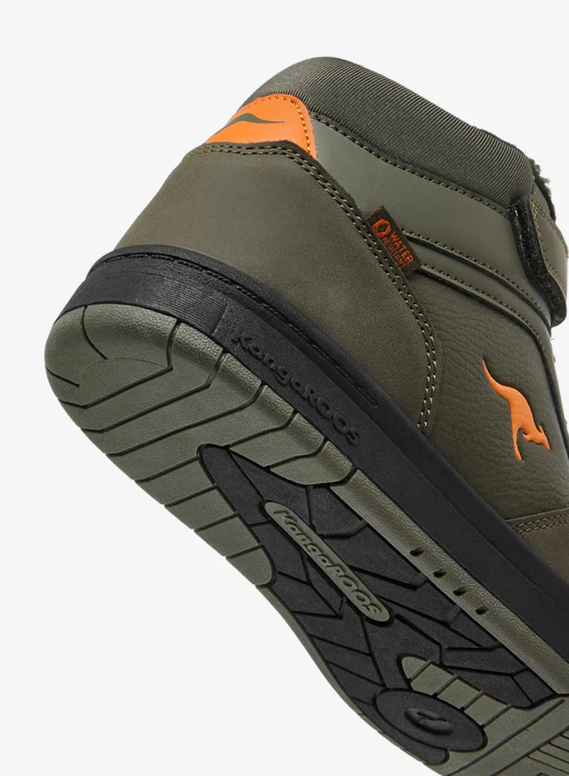 kangaROOS KHAKI Women's Panelled High Top Shoes with Hook and Loop Closure for Women | Best Price UAE