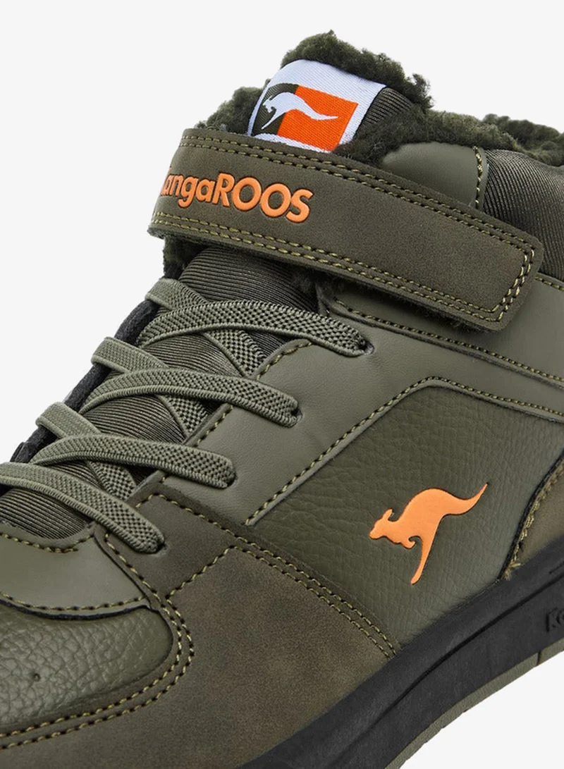 kangaROOS KHAKI Women's Panelled High Top Shoes with Hook and Loop Closure for Women | Best Price UAE