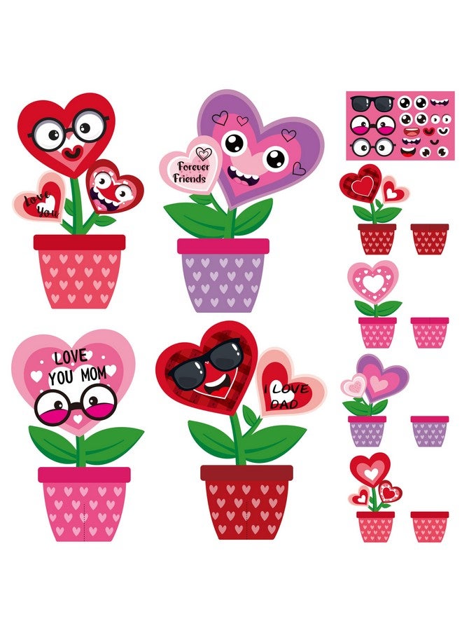 WATINC 32PCS Mother's Day Flower Craft Kit, Make Your Own Valentine Heart Flowers Pot Gift Craft Decorations, DIY Art Set Home School Classroom Fun Activities Party Decors for Mom Kids - Image 1