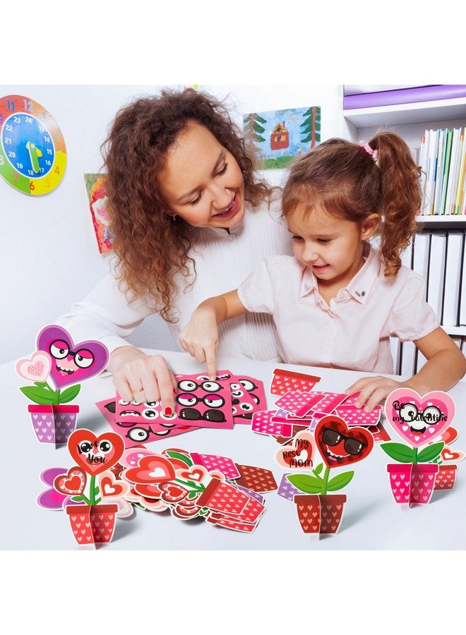 WATINC 32PCS Mother's Day Flower Craft Kit, Make Your Own Valentine Heart Flowers Pot Gift Craft Decorations, DIY Art Set Home School Classroom Fun Activities Party Decors for Mom Kids - Image 5