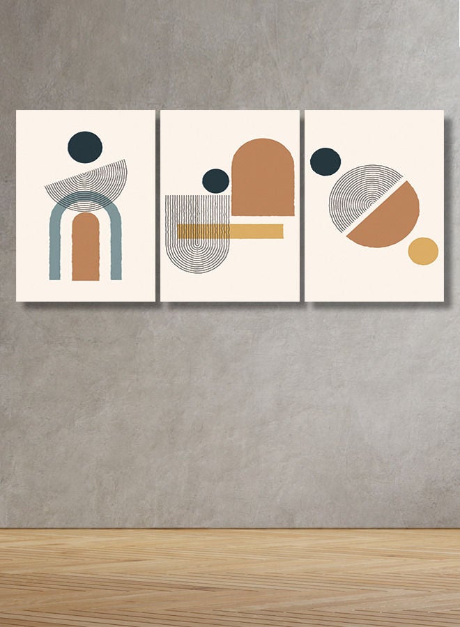 ماركتنا لوحة جدارية فنية لتزين الحائط بتصميم عصري، ثلاث قطع مقاس120X60سم - Image 1