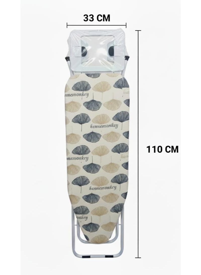 Spaceshoop ​Modern Foldable Ironing Board  110 33cm    Durable & Compact Ironing Table with Iron Rest   Stylish  Leaf Pattern Cover  Sturdy Clothes Pressing Board for Easy Storage - Image 5