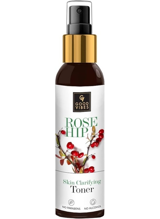 Good Vibes Rosehip Clarifying Toner 120 ml, Anti Ageing Hydrating Light Weight Moisturizing Revitalising Spray Toner for Face and Skin, Natural, No Alcohol, Parabens & Sulphates, No Animal Testing - Image 1