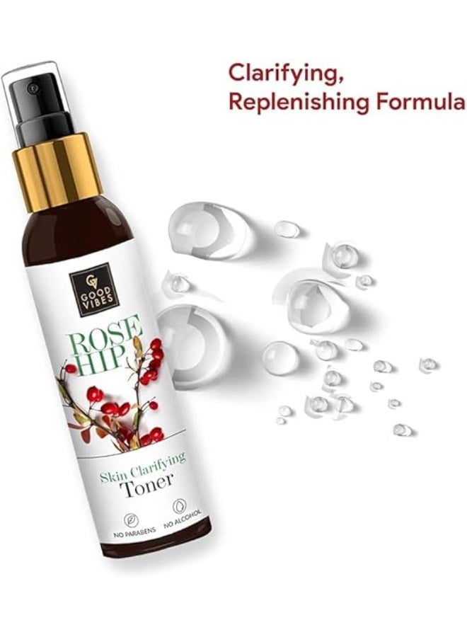 Good Vibes Rosehip Clarifying Toner 120 ml, Anti Ageing Hydrating Light Weight Moisturizing Revitalising Spray Toner for Face and Skin, Natural, No Alcohol, Parabens & Sulphates, No Animal Testing - Image 2