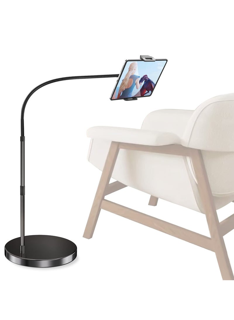 Green Tiger Aluminum iPad Stand Floor, 6.4kg Stable Base & Height Adjustable Tablet Floor Stand, Gooseneck iPad Holder for Bed, Compatible with All iPad Mini Air Pro 12.9/9.7, Kindle, Phones (4.7”-13”) - Image 1