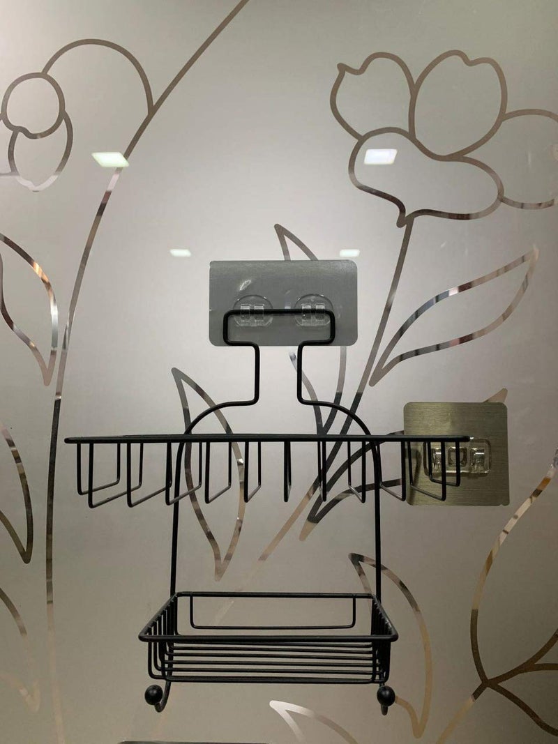 FALONG Bathroom Organizer with Two Shelves Soap Holder Made of Durable Steel with Chromium Plating Shower Hanger Organizer Storage Rack for Bathroom - Image 2