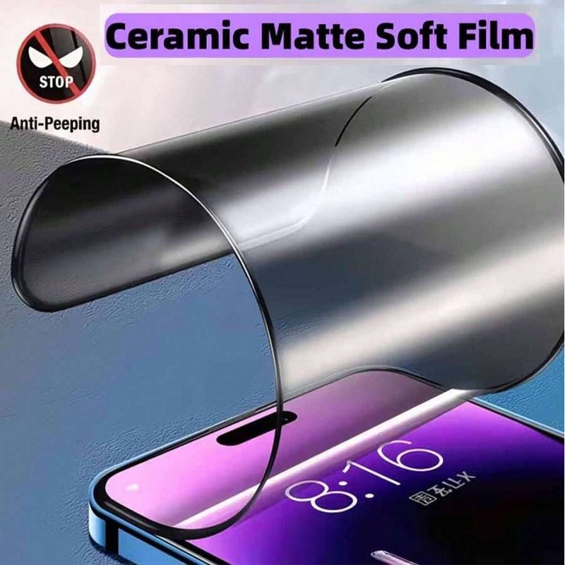 2 Pack Matte Ceramic Privacy Screen Protector Compatible With iPhone 11 Pro Max 9D Full Coverage Anti Peeping Anti Glare - Image 3