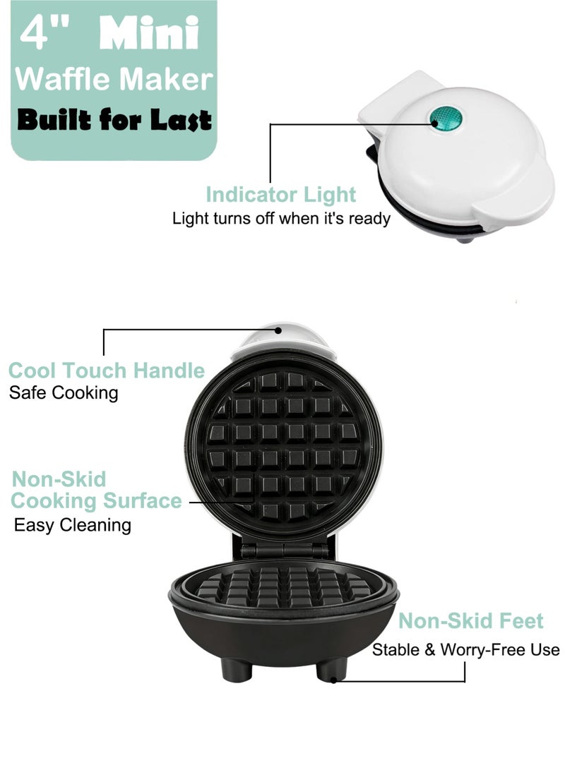 هوميفاي صانعة الوافل المصغرة 4 بوصة، صانعة وافل داش متعددة الوظائف، وافل بلجيكي، بطاطس مهروسة، وجبات كيتو، ساندويتش، كرات البيض، آلة وافل مدمجة، سطح غير لاصق، 220 فولت. - Image 4