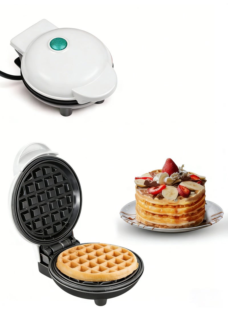هوميفاي صانعة الوافل المصغرة 4 بوصة، صانعة وافل داش متعددة الوظائف، وافل بلجيكي، بطاطس مهروسة، وجبات كيتو، ساندويتش، كرات البيض، آلة وافل مدمجة، سطح غير لاصق، 220 فولت. - Image 1