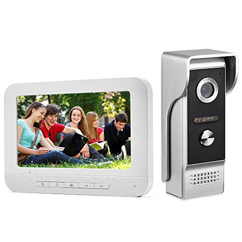 AMOCAM Video Intercom System 7 Inche Monitor Wired Video Door Doorbell Kit Outdoor IR Camera Door Intercom Support Monitoring 2Way Audio Unlocking for Home - Image 1