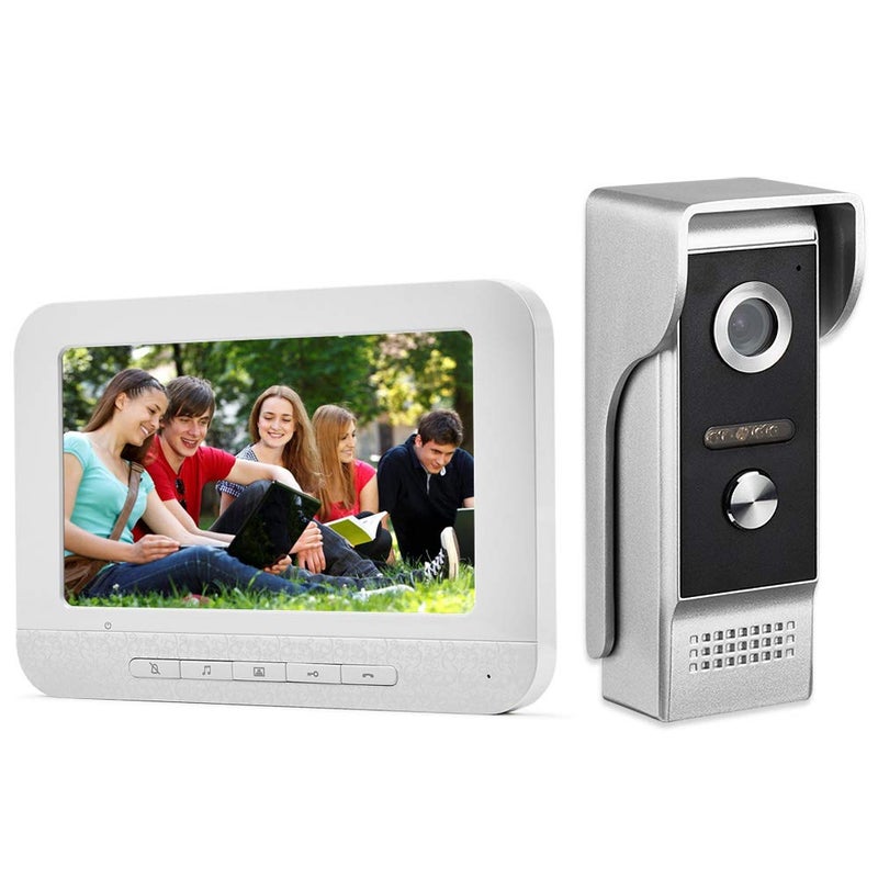 AMOCAM Video Intercom System 7 Inche Monitor Wired Video Door Doorbell Kit Outdoor IR Camera Door Intercom Support Monitoring 2Way Audio Unlocking for Home - Image 2