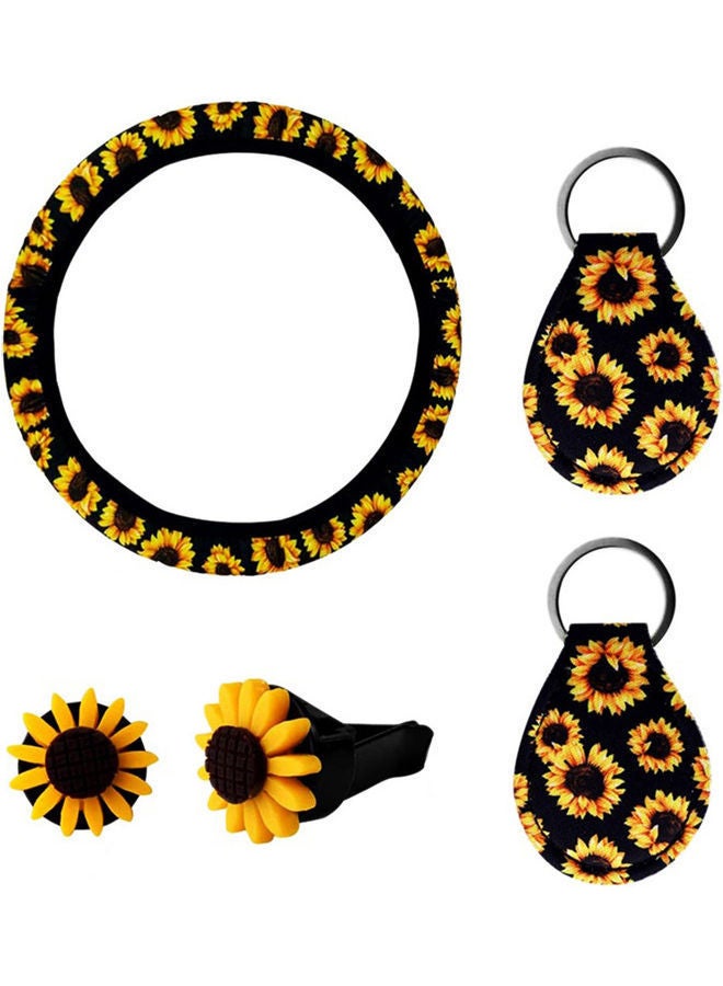 NIBEMINENT 5 Pieces Sunflower Car Accessories Set - Image 4