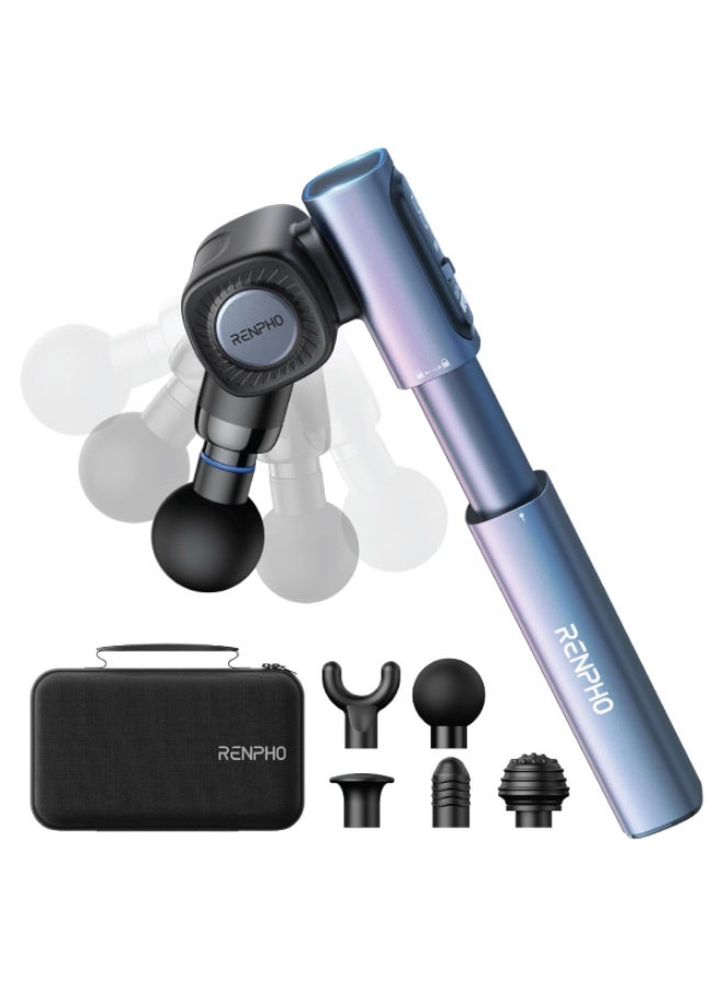 RENPHO Massage Gun with Adjustable Angles and Extension Handle Handheld Percussion Muscle Massager Deep Tissue with Portable Carry Case for Men Women Extend 2 - Image 1