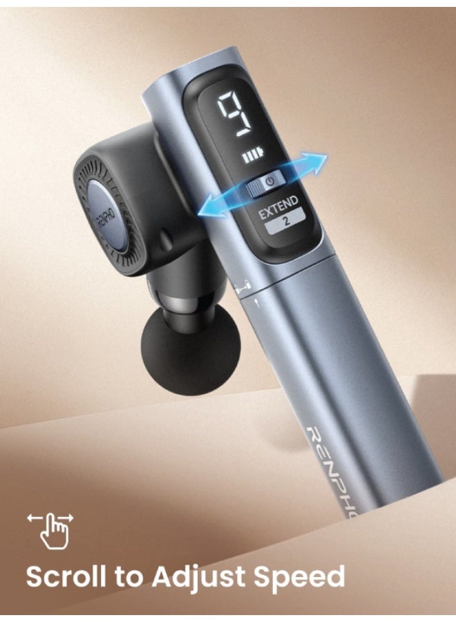 RENPHO Massage Gun with Adjustable Angles and Extension Handle Handheld Percussion Muscle Massager Deep Tissue with Portable Carry Case for Men Women Extend 2 - Image 5