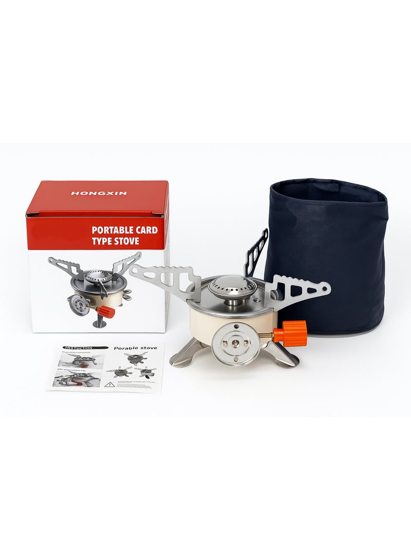 GO2CAMPS Backpack Mini Portable Camping Stove with Carry Pouch & 1pc Butane Gas Cartridge – Ultra-Light Foldable Legs, Windproof Burner, Adjustable Flame Control – Compact Outdoor Stove for Camping, Hiking, Backpacking, BBQ, and Emergency Use - Image 2