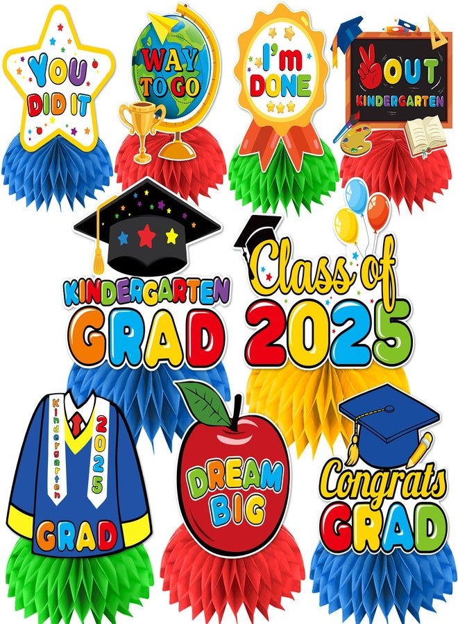 Biswiter 12Pcs Kindergarten Graduation Decorations Honecomb Centerpieces, 3D Kindergarten Graduation Party Decorations 2026 Honecomb Centerpiece, Class of 2026 Congrats Grad Kindergarten Graduation Centerpiece - Image 1