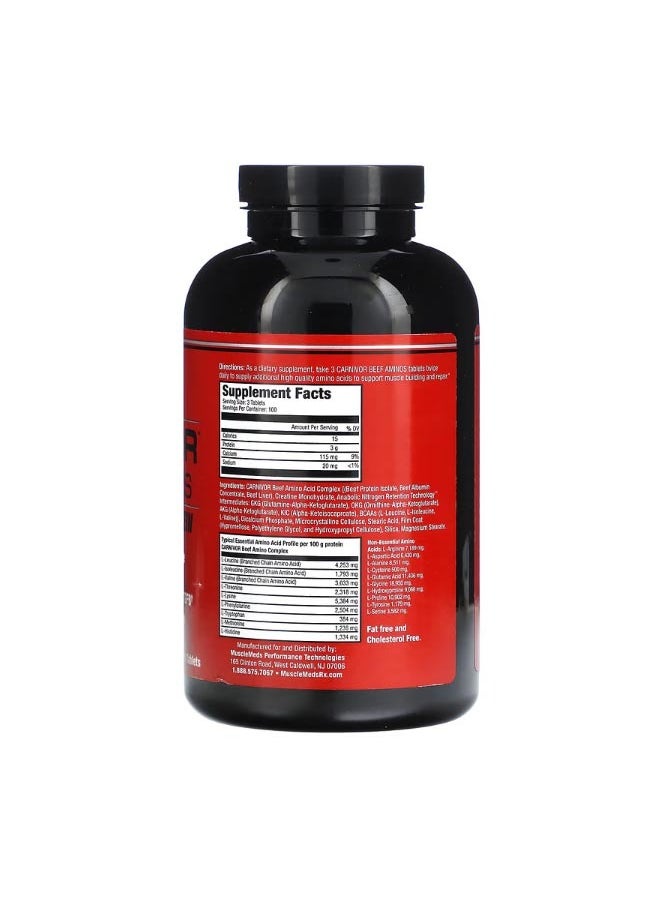 MUSCLEMEDS Carnivor Beef Aminos 100% Pure Beef Protein 300 Tablets  - Image 2
