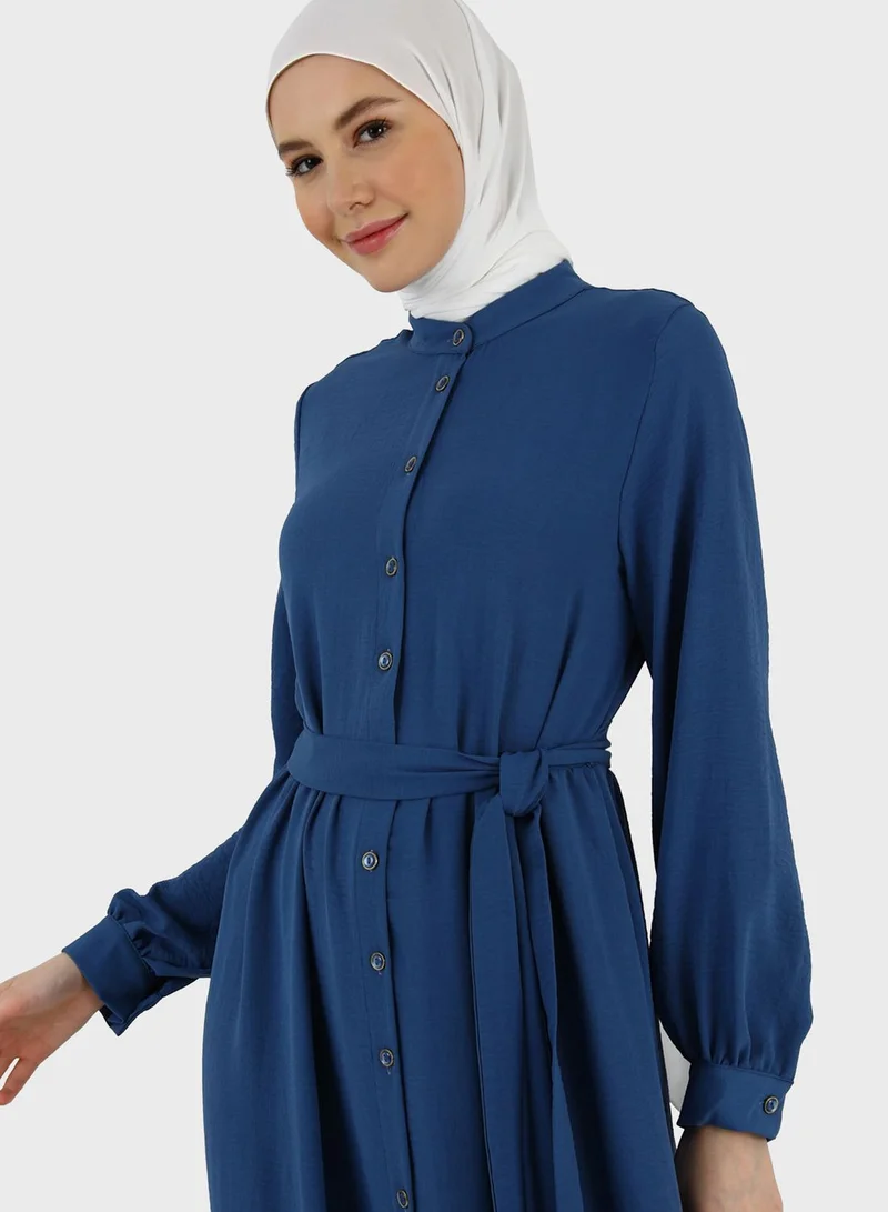 Refka by modanisa Tiered Belted Dress