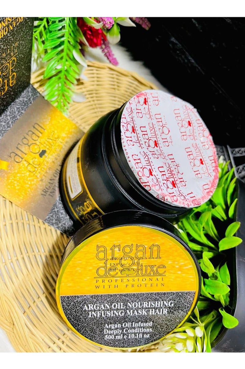 argan de luxe Argan Deluxe Cream Bath | Deep Nourishment with Argan Oil + Omega 3-6-9 + Vitamin E | For soft, healthy, shiny hair! - Image 2
