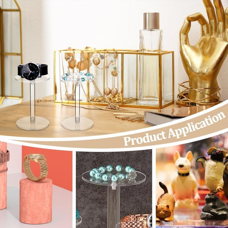 Clear Acrylic Round Display Stand 4 Pack 1.97 Inch For Jewelry Watch Cupcake Wedding Party Decoration - Image 4
