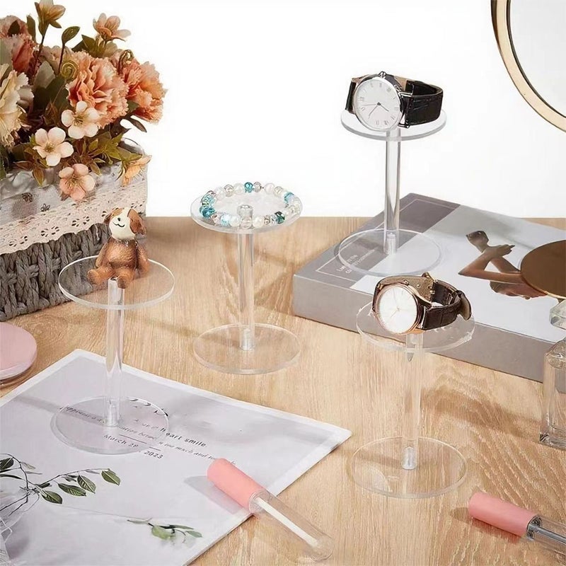 Clear Acrylic Round Display Stand 4 Pack 1.97 Inch For Jewelry Watch Cupcake Wedding Party Decoration - Image 2