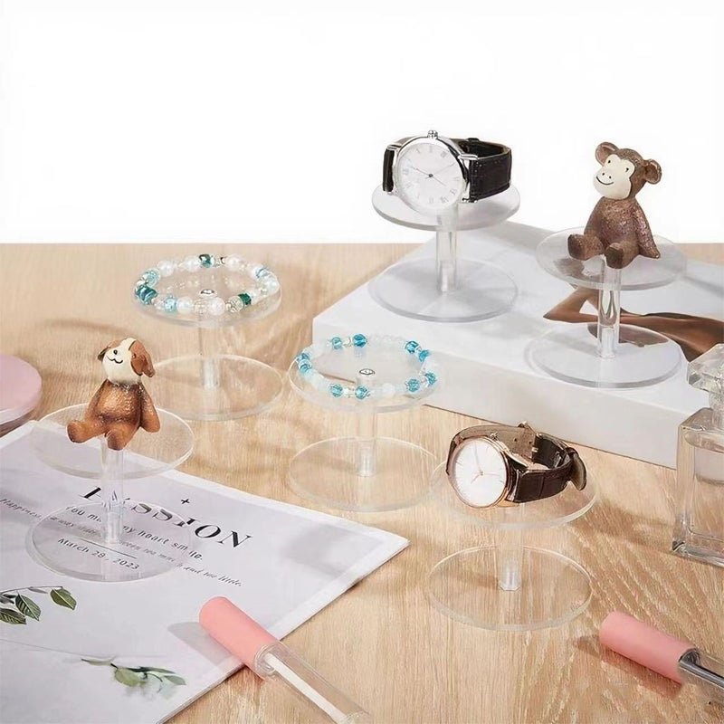 Clear Acrylic Round Display Stand 4 Pack 1.97 Inch For Jewelry Watch Cupcake Wedding Party Decoration - Image 5