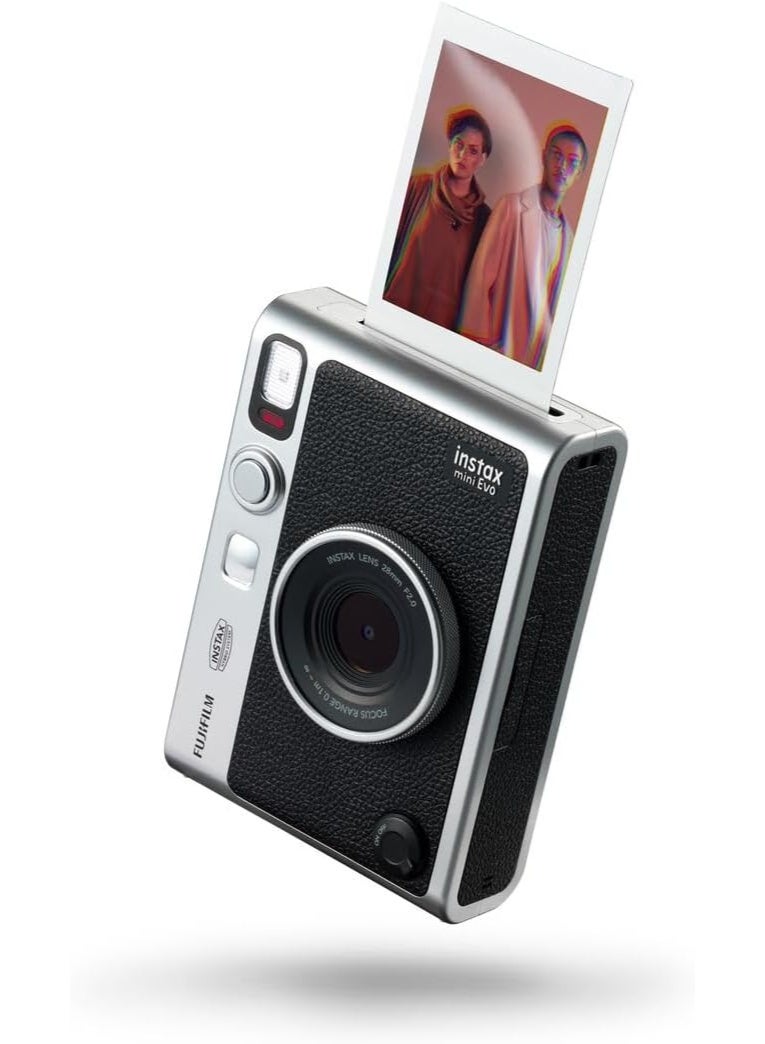 Instax Fujifilm INSTAX Mini Evo Hybrid Instant Camera Black (USB-C) – Digital Preview, Instant Photo Print, 10 Lens & Film Effects, Built-In Selfie Mirror, Bluetooth Smartphone Connectivity - Image 1
