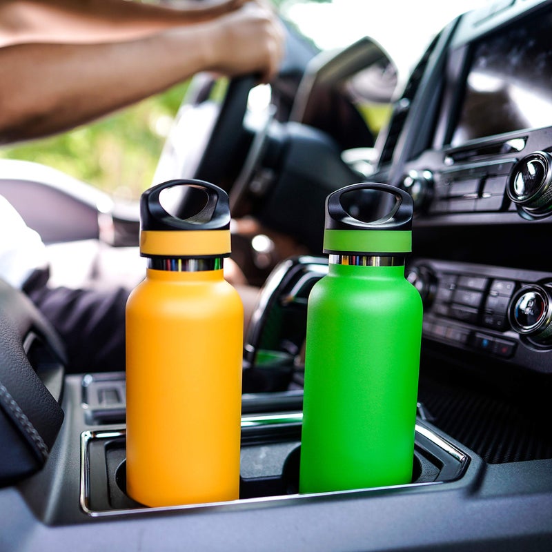 LIFE'S EASY Insulated Sports Water Bottle with Lid. Stainless Steel Vacuum Double Wall Thermo Flask for Hot and Cold Drinks  Simple Metal Hydro Canteen Travel Bottle for Men & Women - 20 oz (Yellow) - Image 5