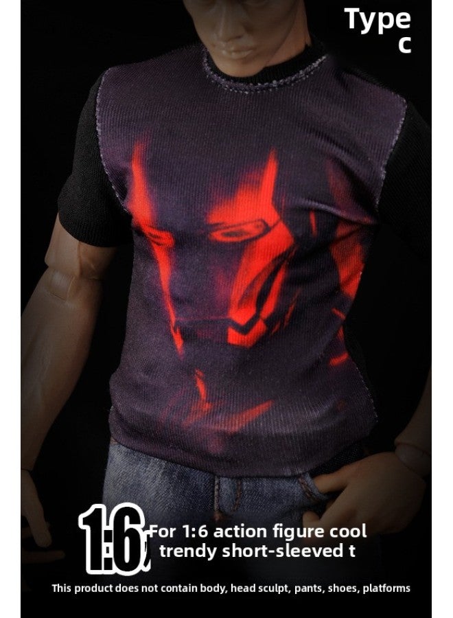 Baddeus Direct 1/6 Scale Mini Toy Clothing Fashion Trend T-shirt Model 12 Inch Soldier Accessories-Color:Section C - Image 1