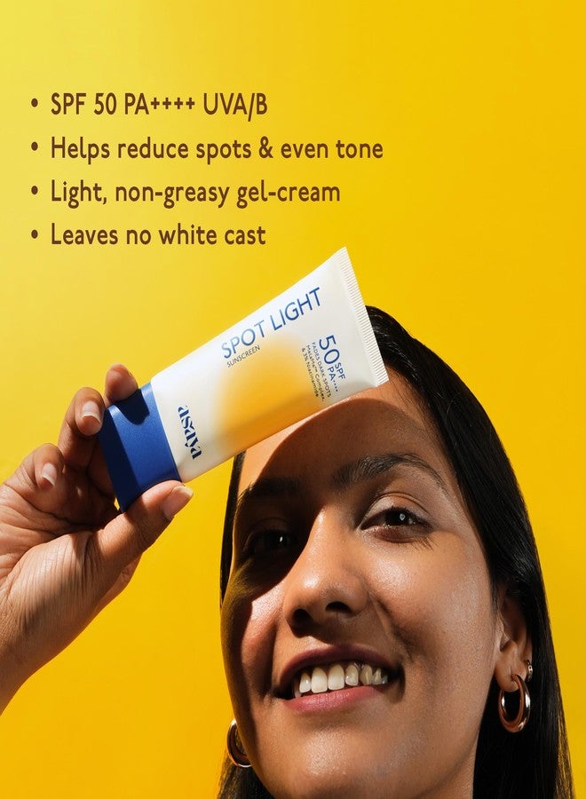Asaya أسايا | واقي شمس مزيل للتصبغات سبوت لايت بعامل حماية SPF50 PA++++ | نياسيناميد + خلاصة عرق السوس | خالٍ من الزيوت، لا يترك طبقة بيضاء، واقي شمس يومي لجميع أنواع البشرة | 50 غرام - Image 4