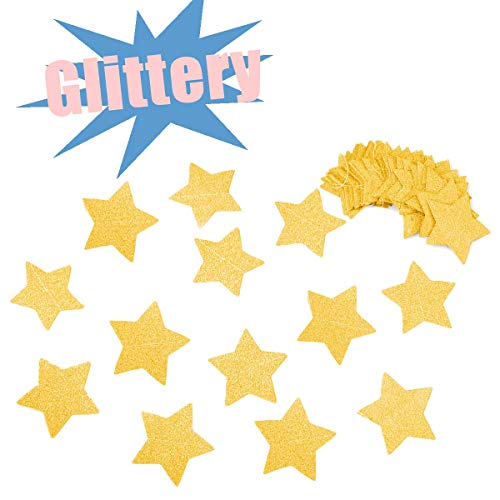 TTSAM 6 Pcs Gold Glitter Star Paper Garland Twinkle Bunting Banner Hanging Decorations for Christmas Birthday Party Golden Sparkling Stars for Bridal Showers Wedding Baby Shower Holiday Supplies (50 Feet) - Image 5