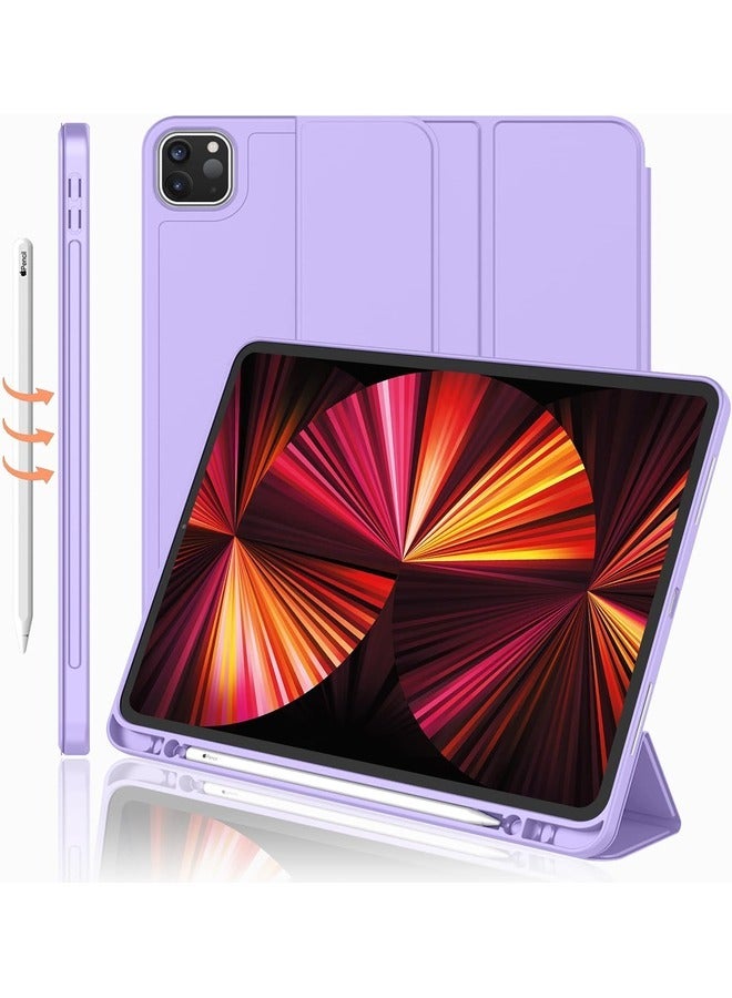 ELTRAZONE Clove Purple Trifold Smart Case for iPad Pro 11 Inch (2022 4th Gen / 2021 3rd Gen) - Soft TPU Back, Pencil Holder, Auto Wake/Sleep, Supports iPad 2nd Pencil Charging - Image 1