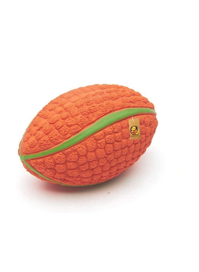 لعبة مضغ تفاعلية غير سامة من اللاتكس الناعم تصدر صوت صرير للكلاب الصغيرة والمتوسطة الحجم (كرة الرجبي الذرة - كبيرة) | مضغ، طفو، تدريب، وقفز | تقلل من قلق الانفصال - Image 1
