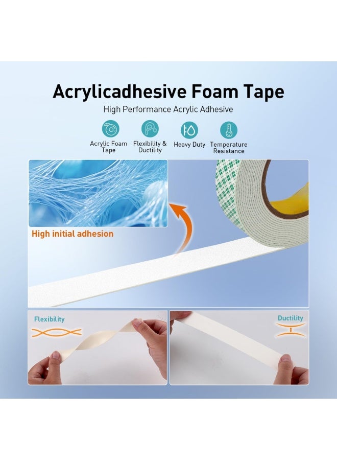 لوكاداه شريط نانو مزدوج الجوانب قابل لإعادة الاستخدام بطول 3 أمتار - شريط لاصق قوي ومتين، لاصق شفاف قوي للتثبيت، شريط لاصق قابل للغسل والإزالة لتزيين الجدران، وإكسسوارات المطبخ، وخطافات الحمام، وتنظيم الكابلات، للاستخدام المنزلي والمكتبي - Image 4