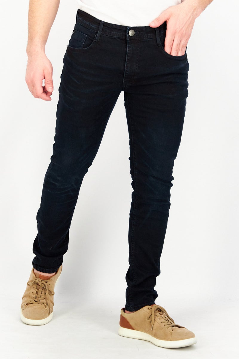 DUCK AND COVER Men Slim Fit Plain Stretchable Jeans, Indigo Blue - Image 1