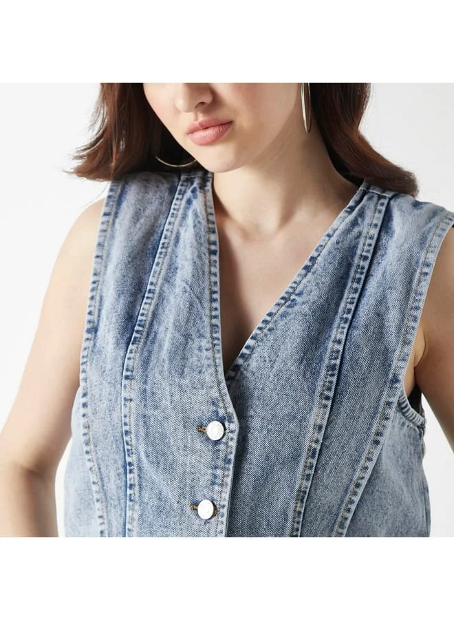 Lee Cooper Lee Cooper Solid Denim Gilet Jacket