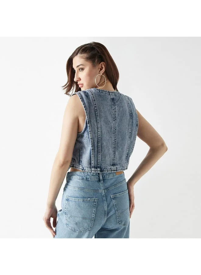 Lee Cooper Lee Cooper Solid Denim Gilet Jacket
