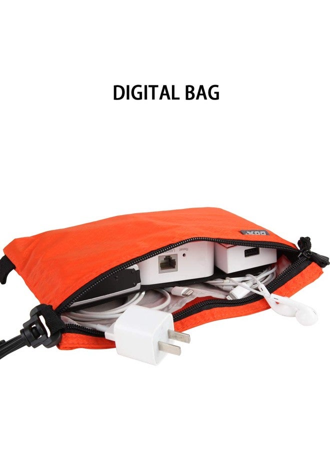 Gox Travel Toiletry Bag Carry On Zipper Pouch Cosmetic Kit Makeup Digital Bag Water Resistant Nylon (Orange) - Image 4