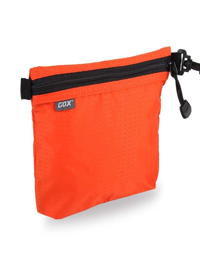 Gox Travel Toiletry Bag Carry On Zipper Pouch Cosmetic Kit Makeup Digital Bag Water Resistant Nylon (Orange) - Image 1